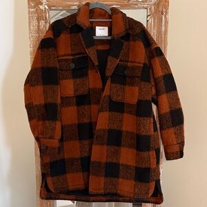 Old Navy Checkered Black and Brown Utility Jacket